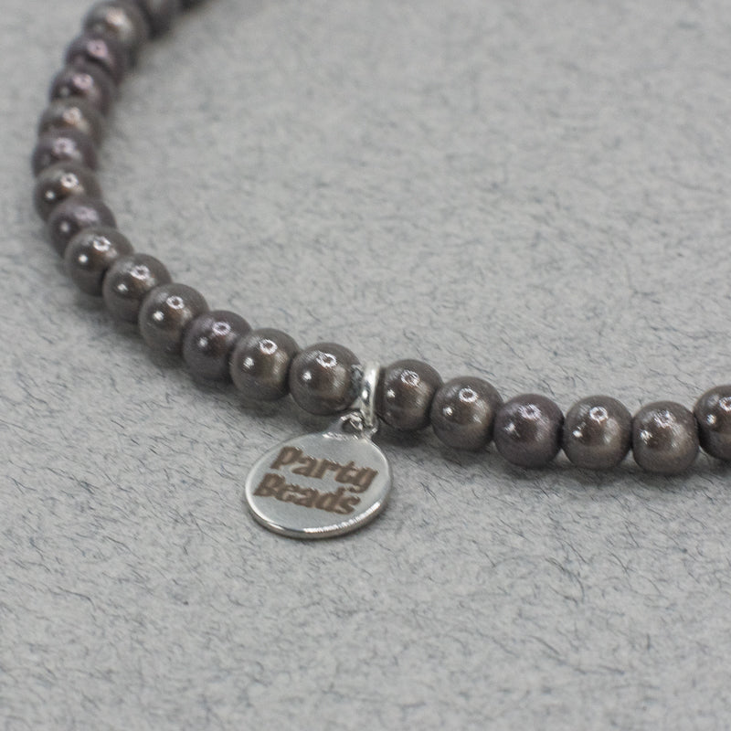 Shadow Grey Necklace Small Bead (4mm)