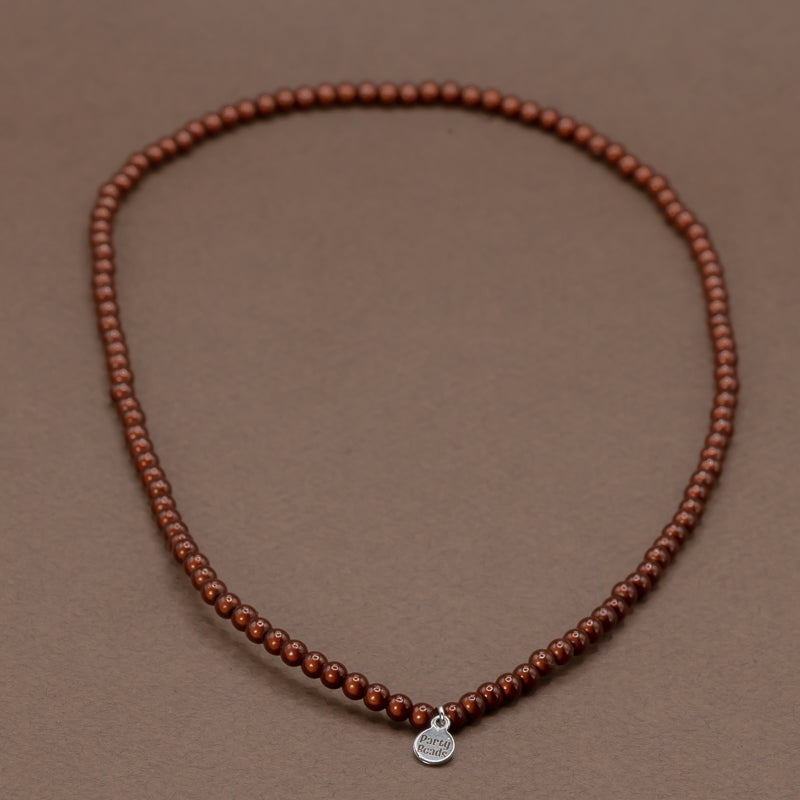 Dark Brown Necklace Small Bead (4mm)