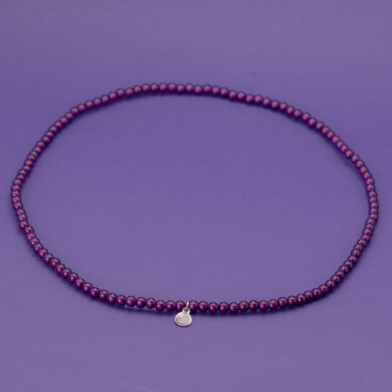 Dark Purple Necklace Small Bead (4mm)