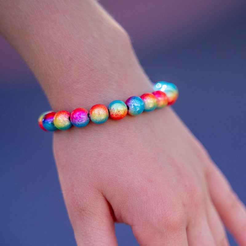 Vivid Rainbow Bracelet Large Bead (8mm)