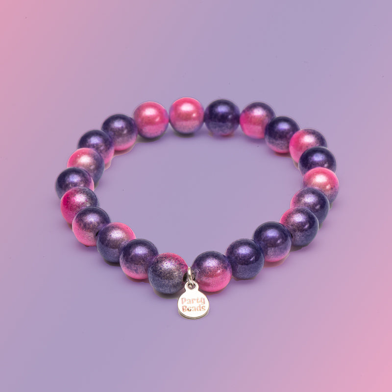 Purple & Pink Bracelet Large Bead (8mm)