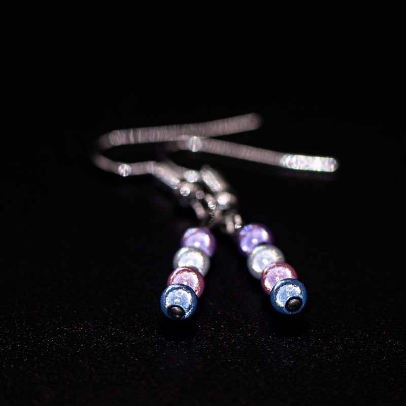 Pastel Rainbow Earring Small Bead (4mm)